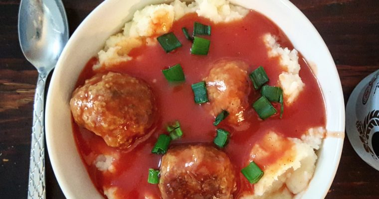 Meatball and mashed potatoes